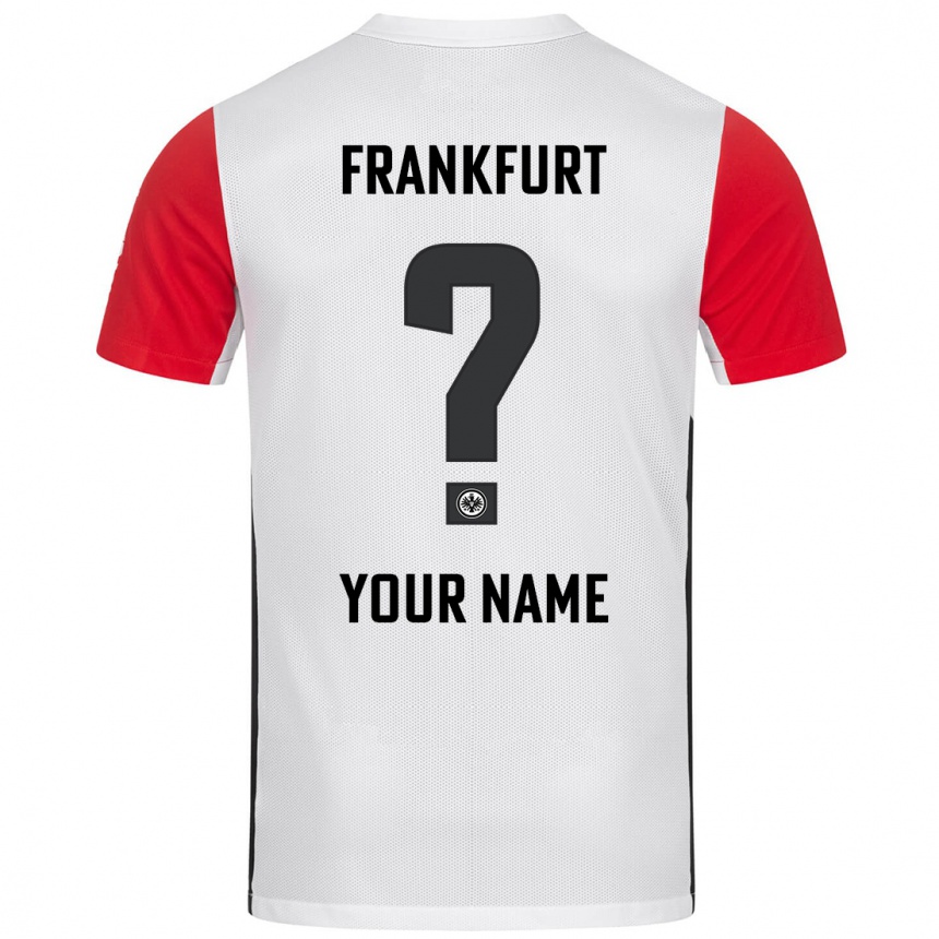 Kids Football Your Name #0 White Red Home Jersey 2024/25 T-Shirt Nz