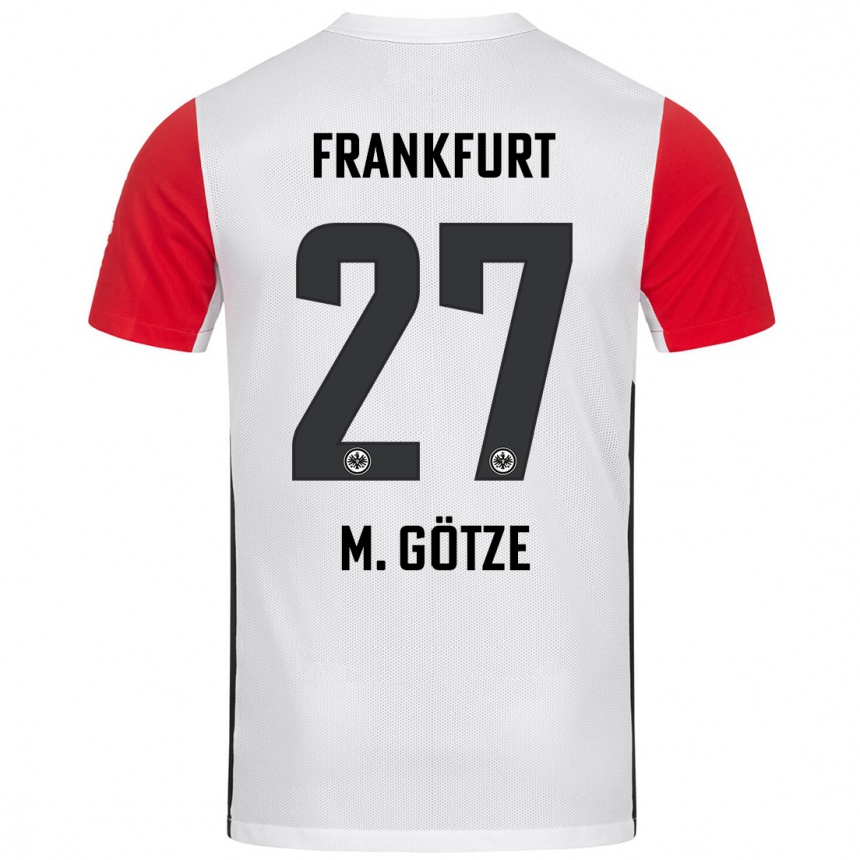 Kids Football Mario Götze #27 White Red Home Jersey 2024/25 T-Shirt Nz