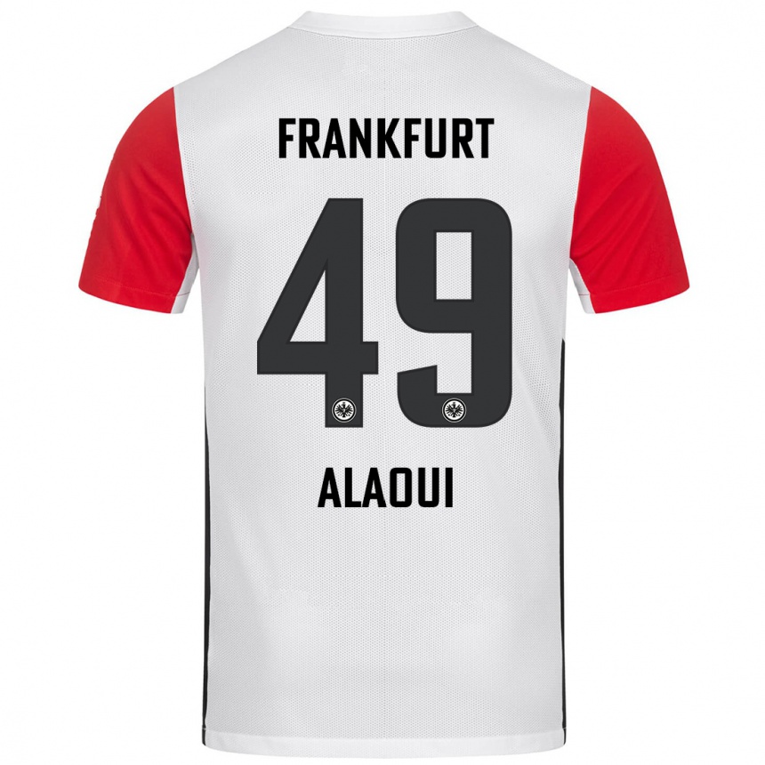 Kids Football Anas Alaoui #49 White Red Home Jersey 2024/25 T-Shirt Nz