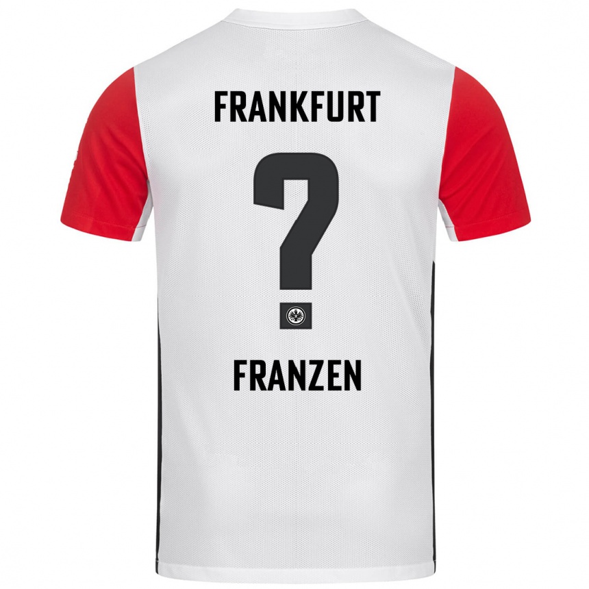 Kids Football Marlon Franzen #0 White Red Home Jersey 2024/25 T-Shirt Nz