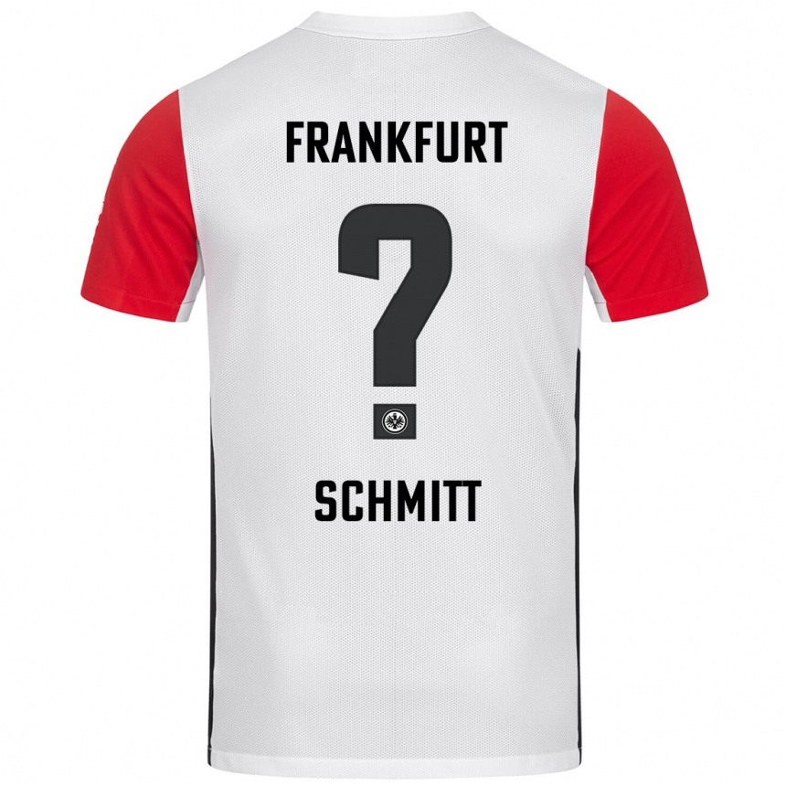 Kids Football Jonathan Schmitt #0 White Red Home Jersey 2024/25 T-Shirt Nz