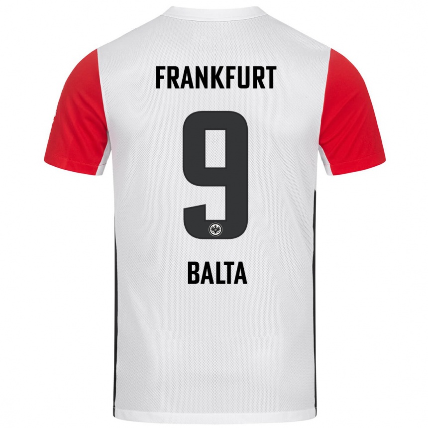 Kids Football Sahin Balta #9 White Red Home Jersey 2024/25 T-Shirt Nz