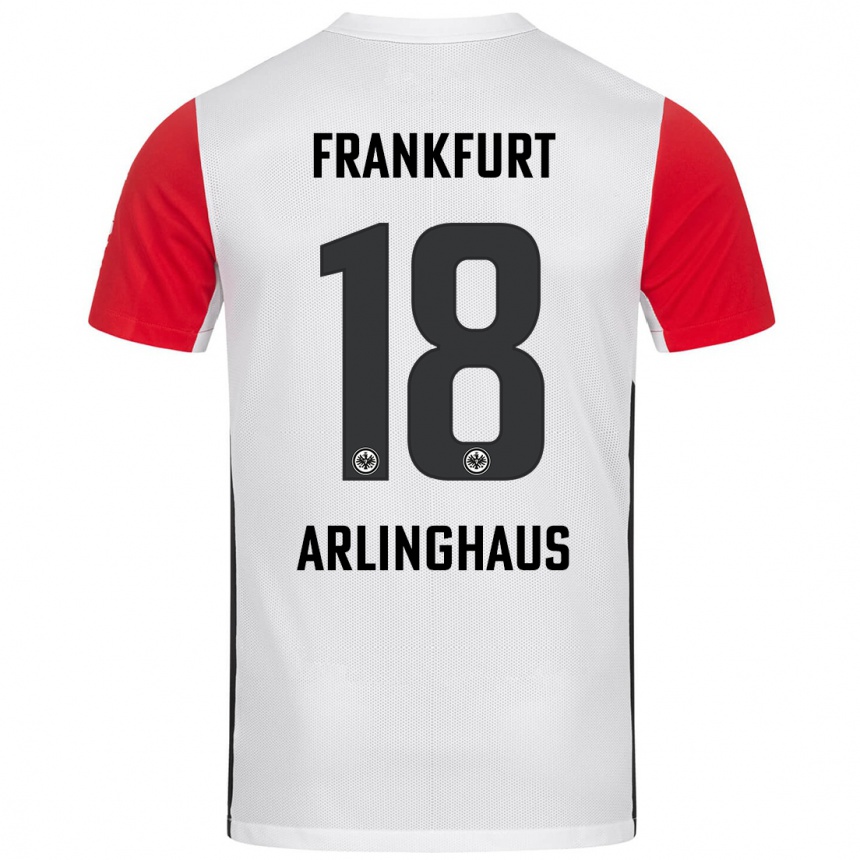 Kids Football Max Arlinghaus #18 White Red Home Jersey 2024/25 T-Shirt Nz