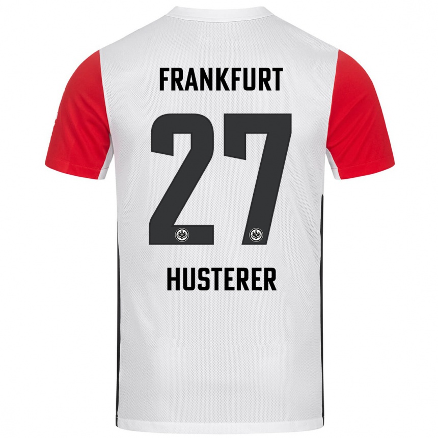 Kids Football Lean Husterer #27 White Red Home Jersey 2024/25 T-Shirt Nz