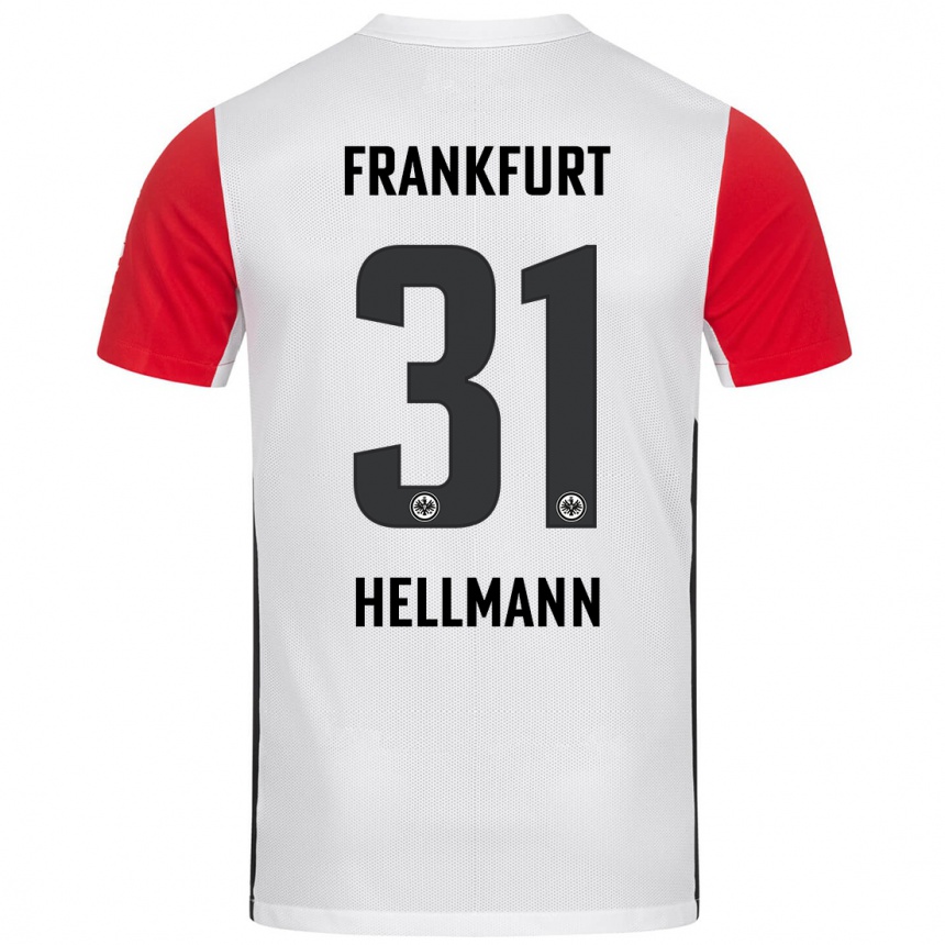 Kids Football Melvin Hellmann #31 White Red Home Jersey 2024/25 T-Shirt Nz