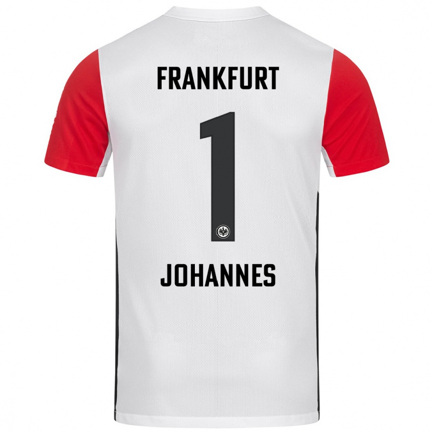 Kids Football Stina Johannes #1 White Red Home Jersey 2024/25 T-Shirt Nz