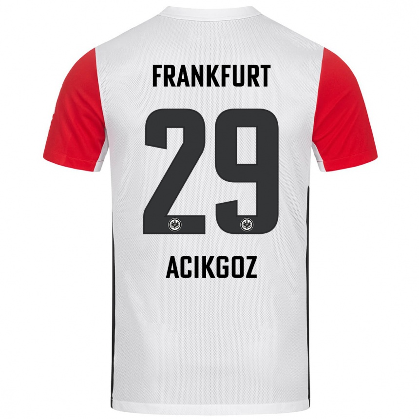 Kids Football Dilara Acikgoz #29 White Red Home Jersey 2024/25 T-Shirt Nz