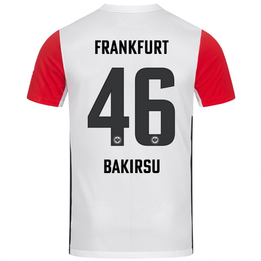 Kids Football Hüseyin Bakirsu #46 White Red Home Jersey 2024/25 T-Shirt Nz