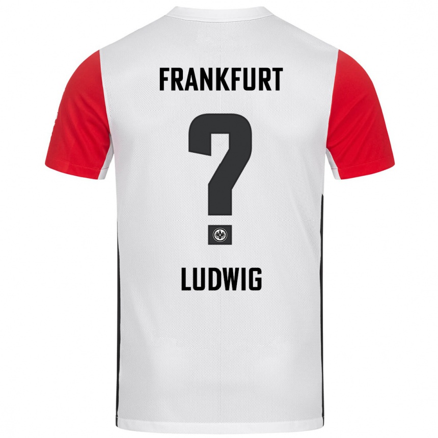 Kids Football Finn Ludwig #0 White Red Home Jersey 2024/25 T-Shirt Nz