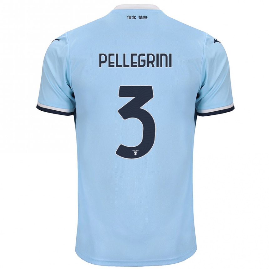 Kids Football Luca Pellegrini #3 Blue Home Jersey 2024/25 T-Shirt Nz