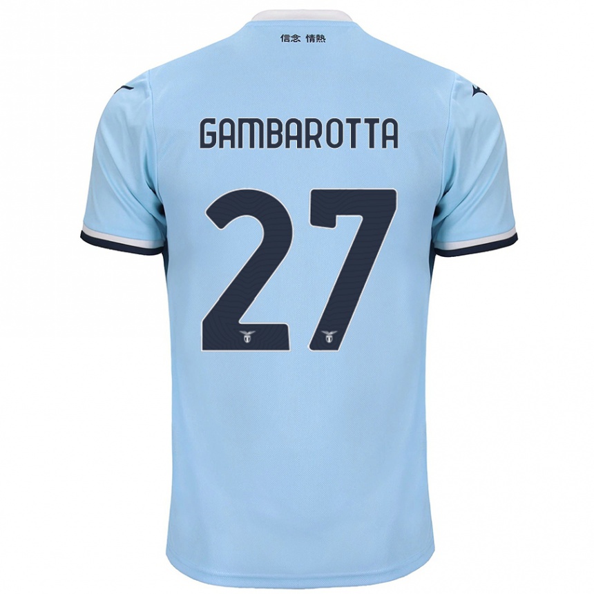 Kids Football Margot Gambarotta #27 Blue Home Jersey 2024/25 T-Shirt Nz