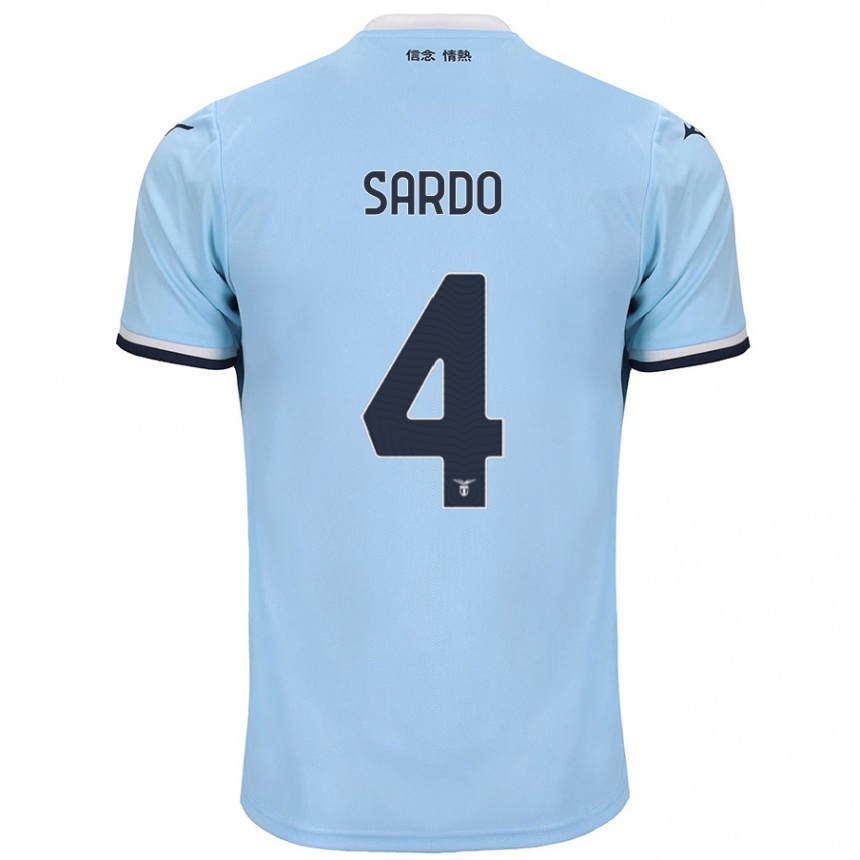 Kids Football Jacopo Sardo #4 Blue Home Jersey 2024/25 T-Shirt Nz