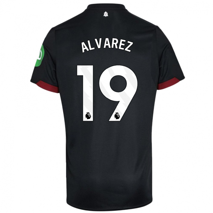 Kids Football Edson Alvarez #19 Black White Away Jersey 2024/25 T-Shirt Nz