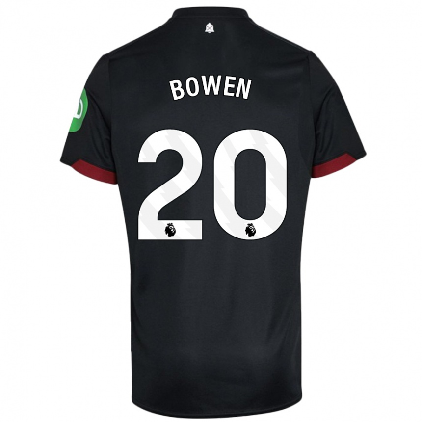 Kids Football Jarrod Bowen #20 Black White Away Jersey 2024/25 T-Shirt Nz