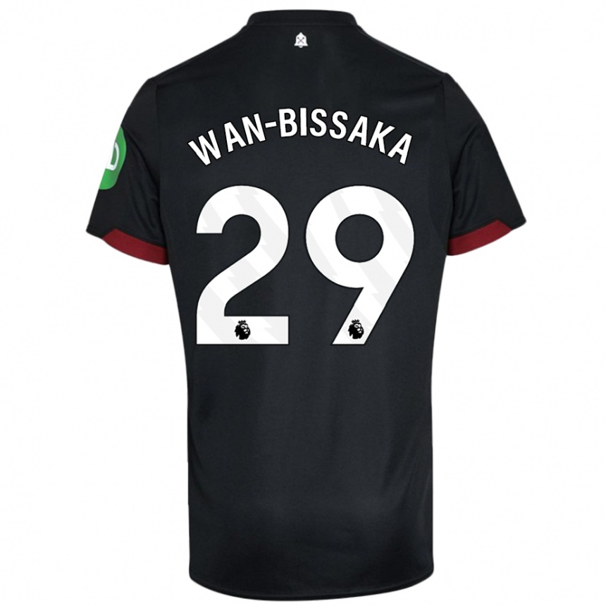 Kids Football Aaron Wan-Bissaka #29 Black White Away Jersey 2024/25 T-Shirt Nz