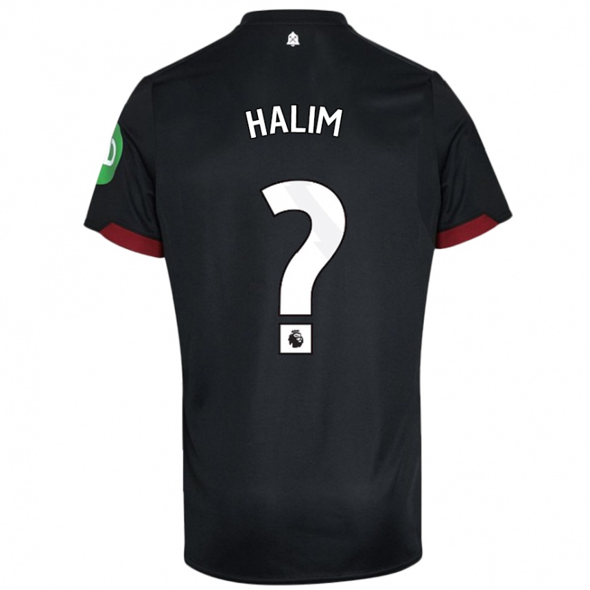 Kids Football Mehmet Halim #0 Black White Away Jersey 2024/25 T-Shirt Nz