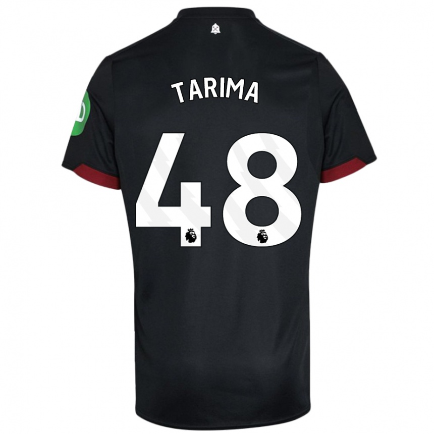 Kids Football Sean Tarima #48 Black White Away Jersey 2024/25 T-Shirt Nz