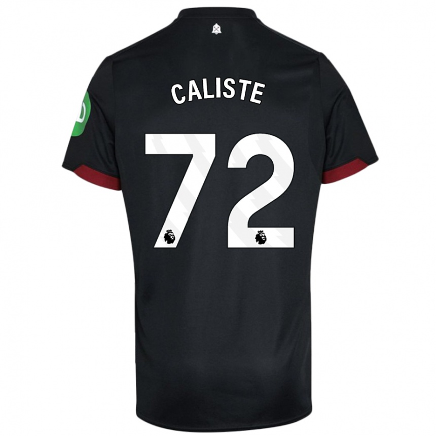 Kids Football Gabriel Caliste #72 Black White Away Jersey 2024/25 T-Shirt Nz