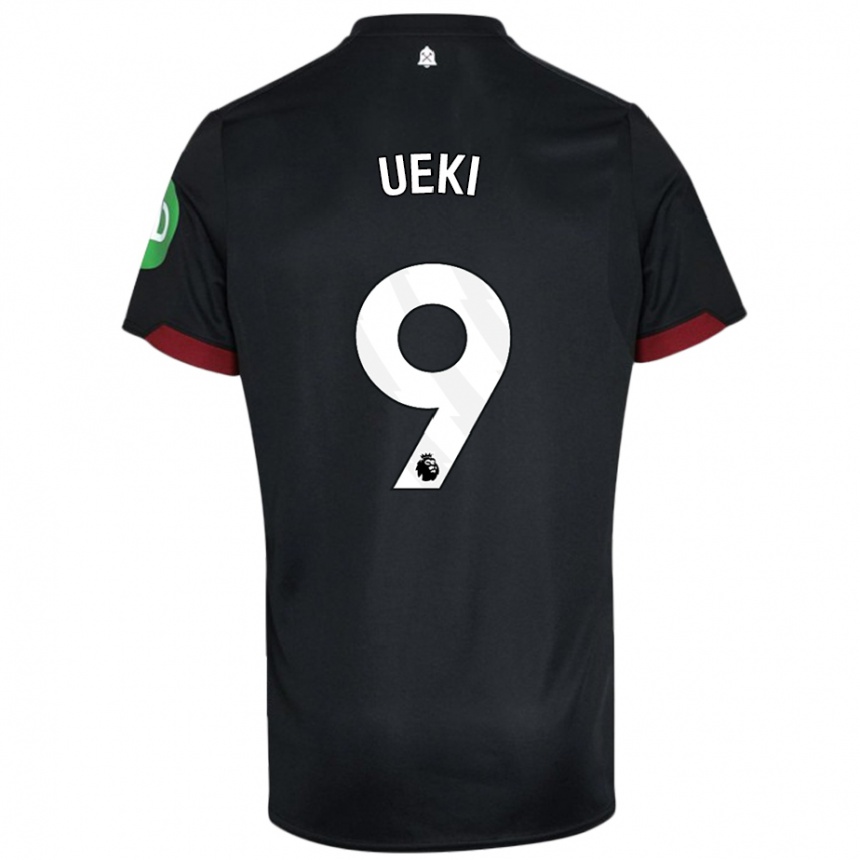 Kids Football Riko Ueki #9 Black White Away Jersey 2024/25 T-Shirt Nz