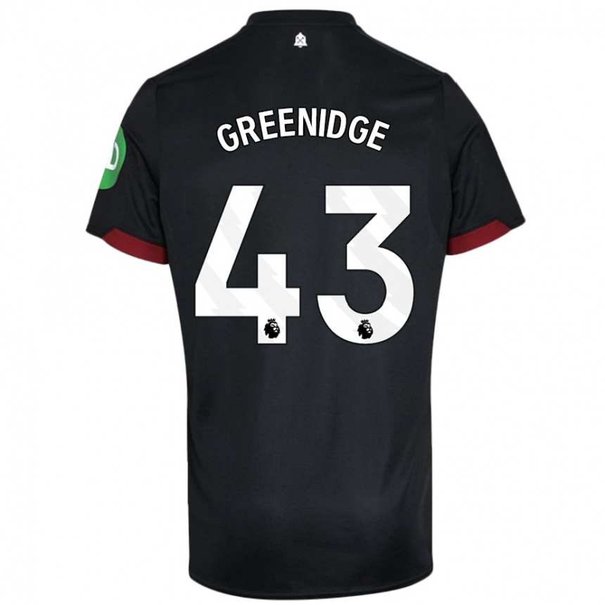 Kids Football Will Greenidge #43 Black White Away Jersey 2024/25 T-Shirt Nz