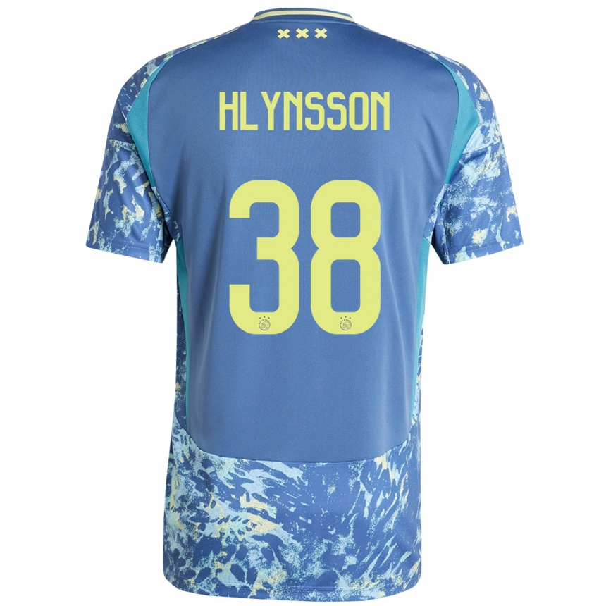 Kids Football Kristian Hlynsson #38 Grey Blue Yellow Away Jersey 2024/25 T-Shirt Nz