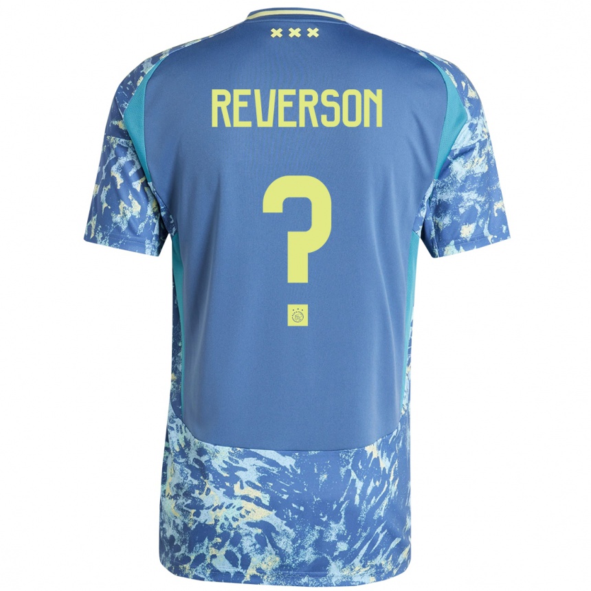 Kids Football Paul Reverson #0 Grey Blue Yellow Away Jersey 2024/25 T-Shirt Nz