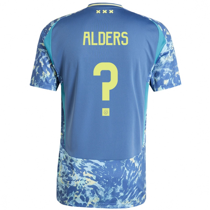 Kids Football Gerald Alders #0 Grey Blue Yellow Away Jersey 2024/25 T-Shirt Nz