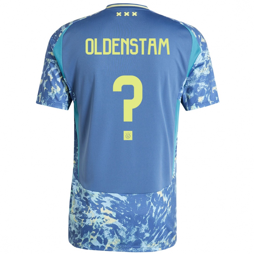 Kids Football Lyfe Oldenstam #0 Grey Blue Yellow Away Jersey 2024/25 T-Shirt Nz