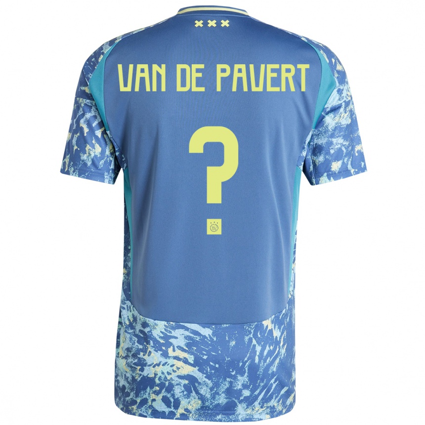 Kids Football Ryan Van De Pavert #0 Grey Blue Yellow Away Jersey 2024/25 T-Shirt Nz