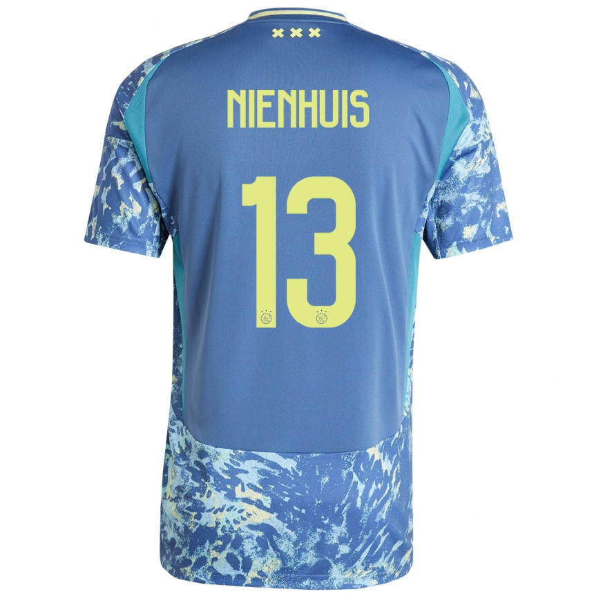 Kids Football Lois Niënhuis #13 Grey Blue Yellow Away Jersey 2024/25 T-Shirt Nz