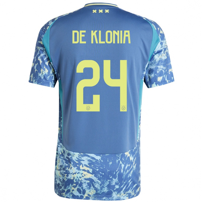 Kids Football Daliyah De Klonia #24 Grey Blue Yellow Away Jersey 2024/25 T-Shirt Nz