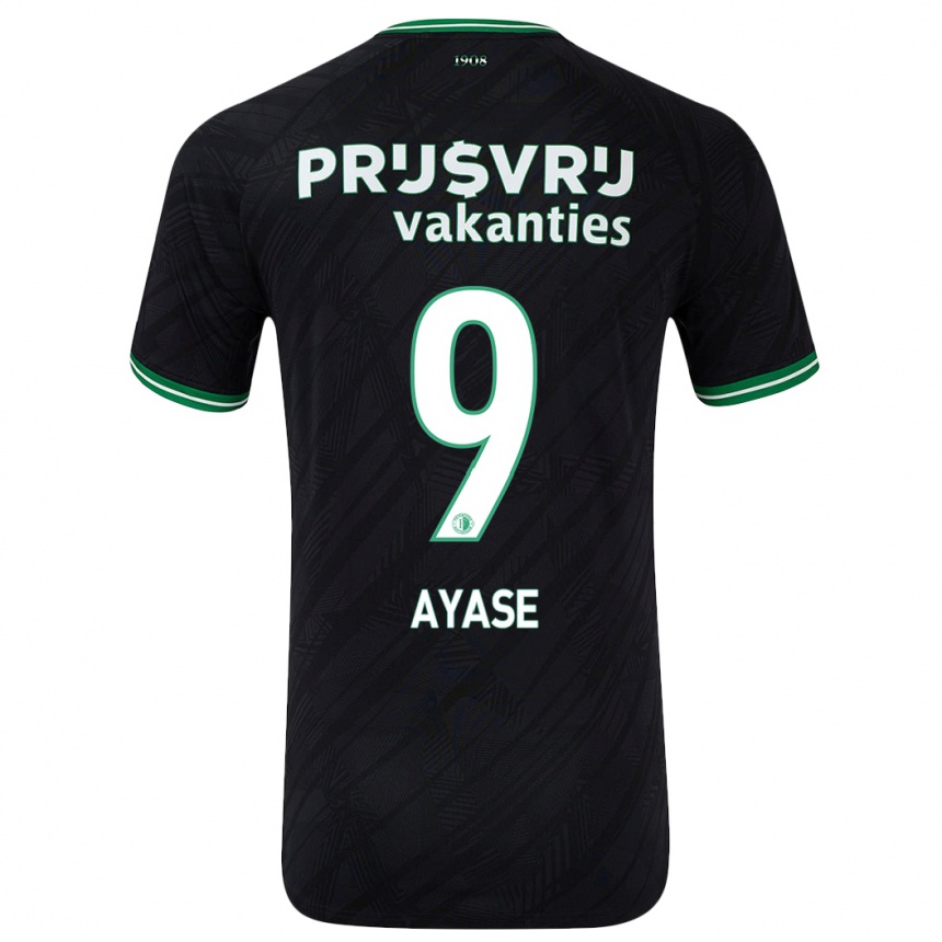 Kids Football Ayase Ueda #9 Black Green Away Jersey 2024/25 T-Shirt Nz