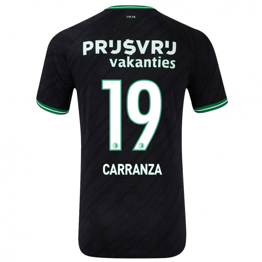 Kids Football Julián Carranza #19 Black Green Away Jersey 2024/25 T-Shirt Nz