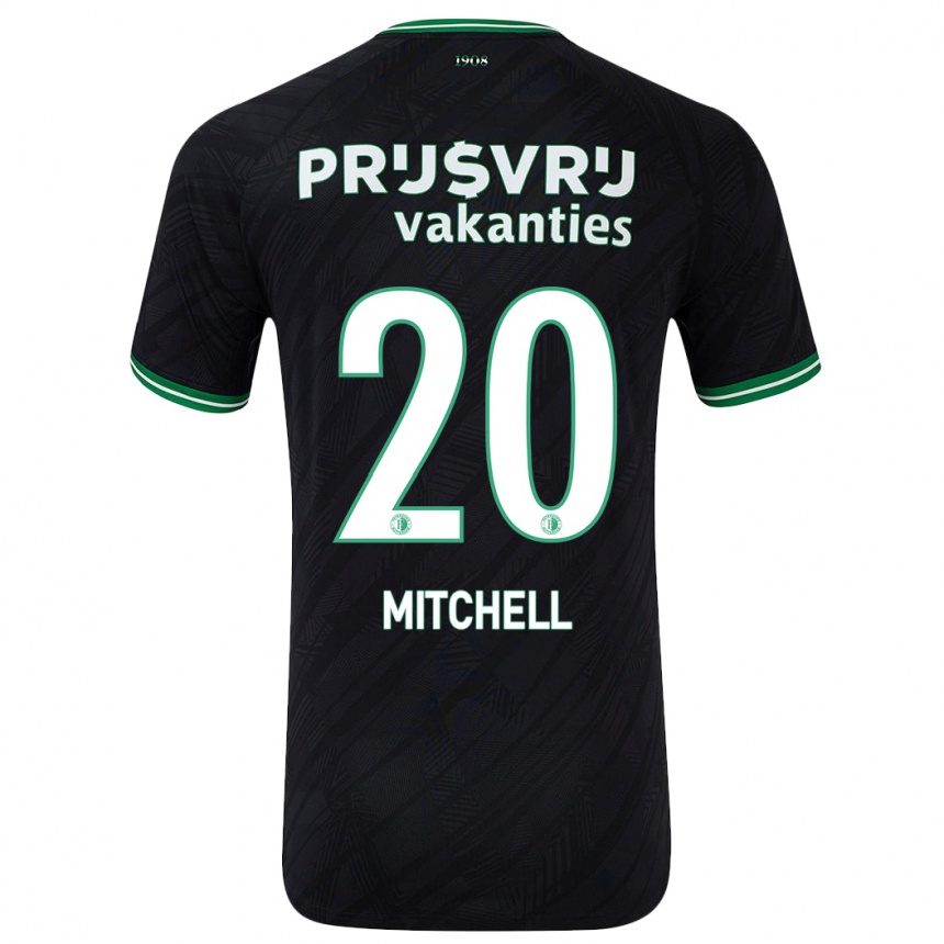 Kids Football Jeyland Mitchell #20 Black Green Away Jersey 2024/25 T-Shirt Nz