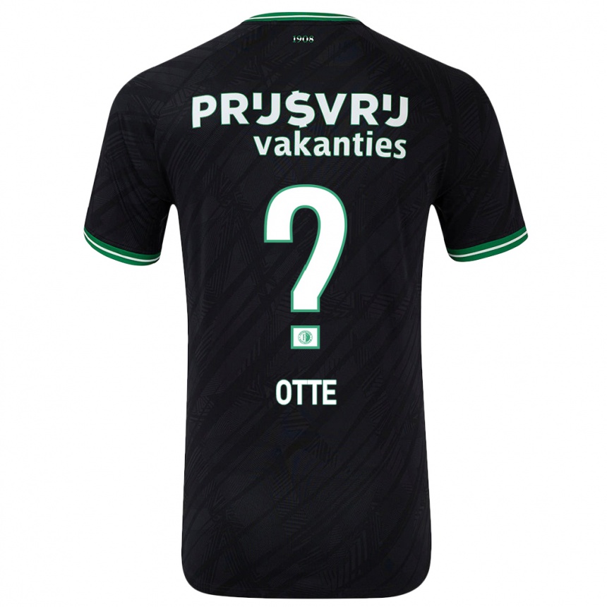 Kids Football Björn Otte #0 Black Green Away Jersey 2024/25 T-Shirt Nz