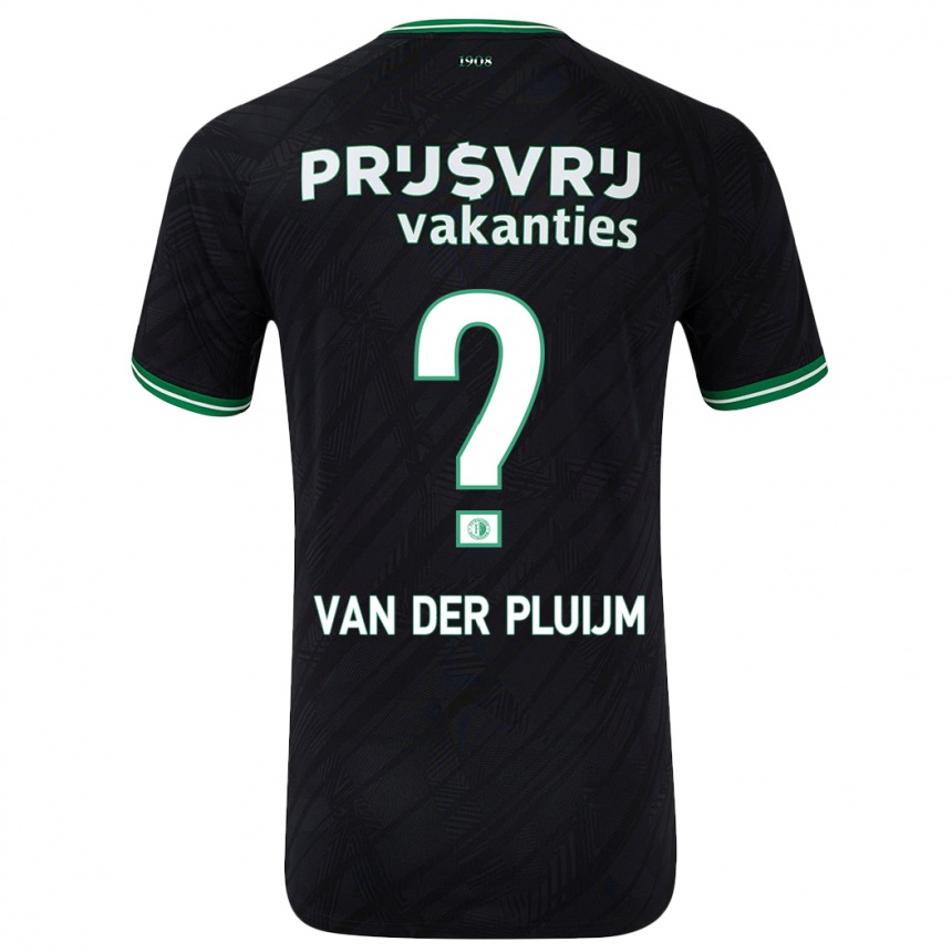 Kids Football Marvin Van Der Pluijm #0 Black Green Away Jersey 2024/25 T-Shirt Nz