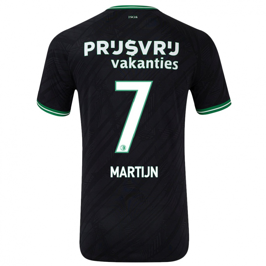 Kids Football Rowendley Martijn #7 Black Green Away Jersey 2024/25 T-Shirt Nz