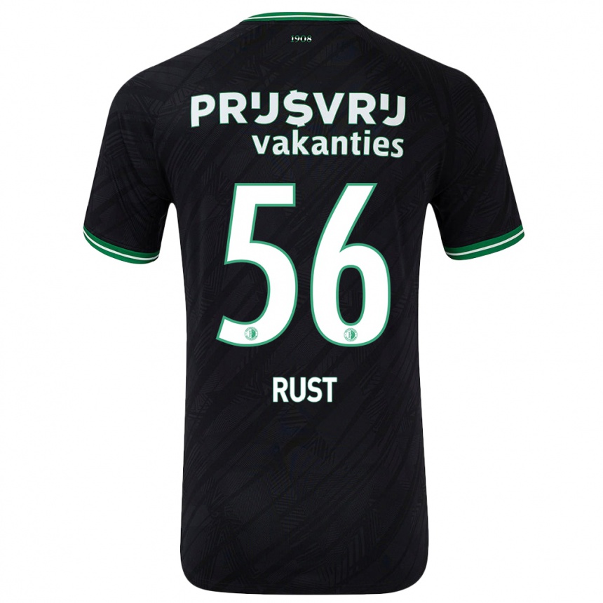 Kids Football Fabiano Rust #56 Black Green Away Jersey 2024/25 T-Shirt Nz