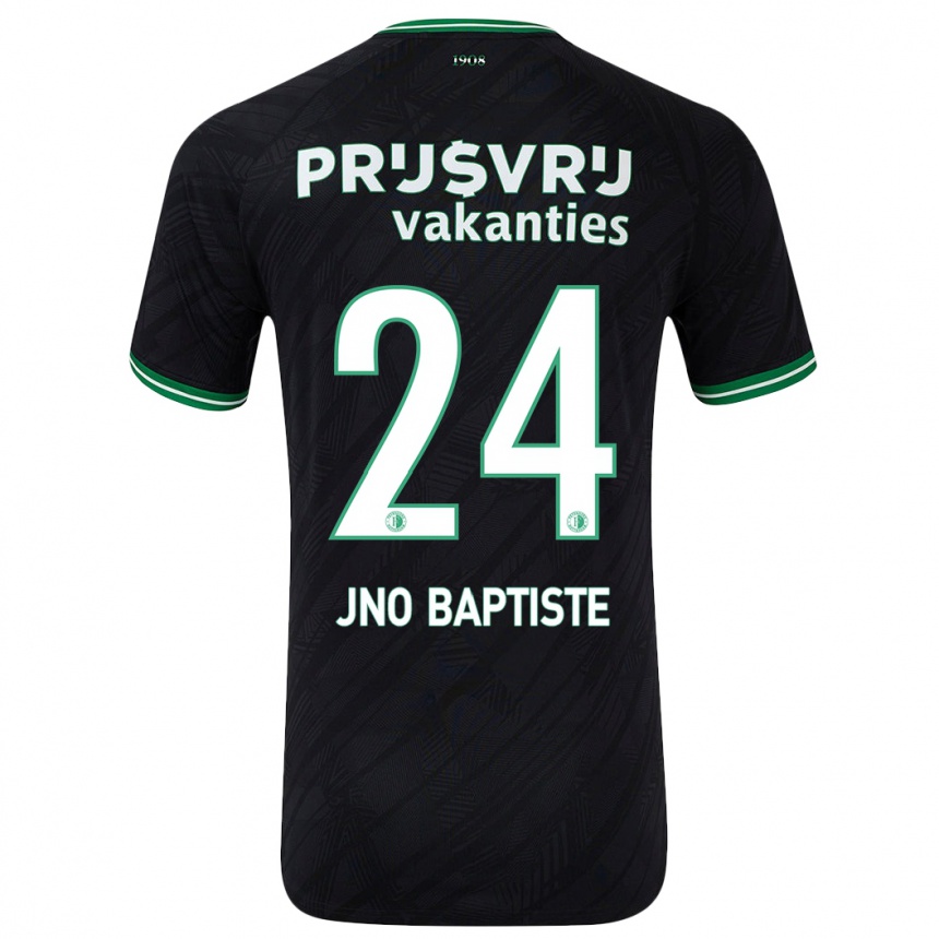 Kids Football Bridget Jno Baptiste #24 Black Green Away Jersey 2024/25 T-Shirt Nz