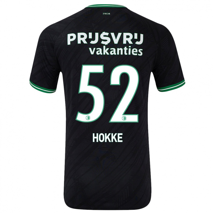 Kids Football Milan Hokke #52 Black Green Away Jersey 2024/25 T-Shirt Nz