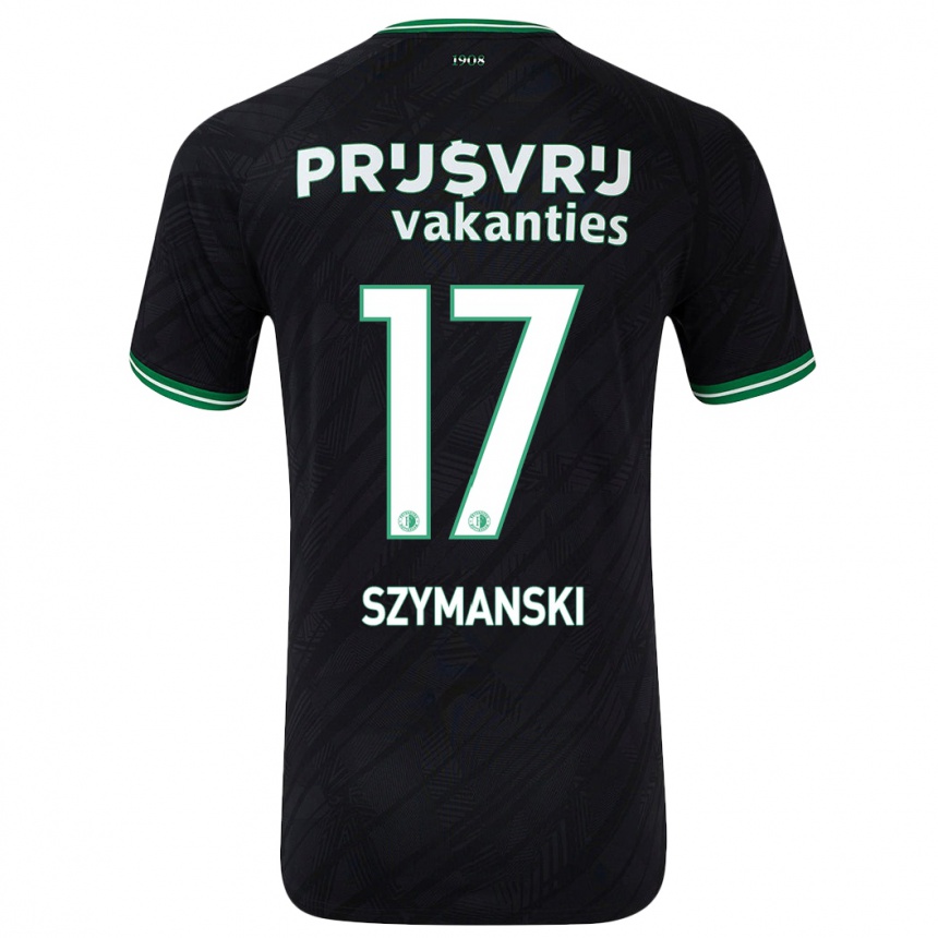 Kids Football Sebastian Szymanski #17 Black Green Away Jersey 2024/25 T-Shirt Nz