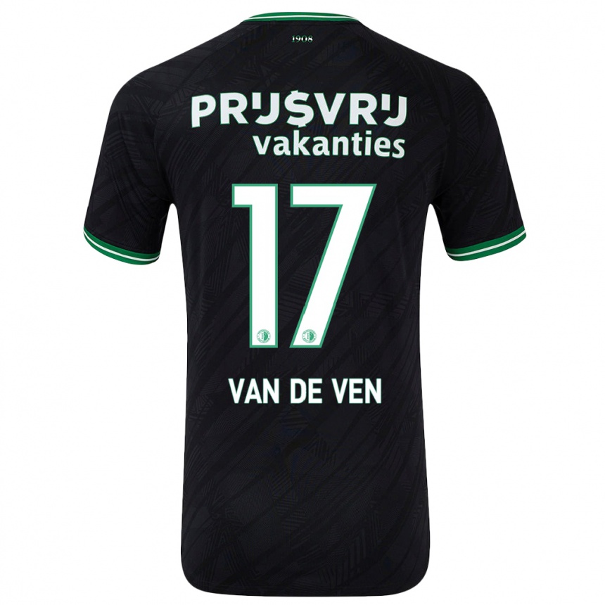 Kids Football Zoi Van De Ven #17 Black Green Away Jersey 2024/25 T-Shirt Nz