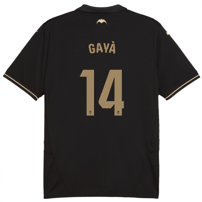 Kids Football José Gayà #14 Black Away Jersey 2024/25 T-Shirt Nz