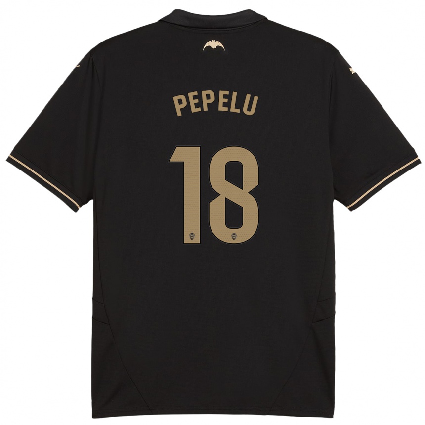 Kids Football Pepelu #18 Black Away Jersey 2024/25 T-Shirt Nz