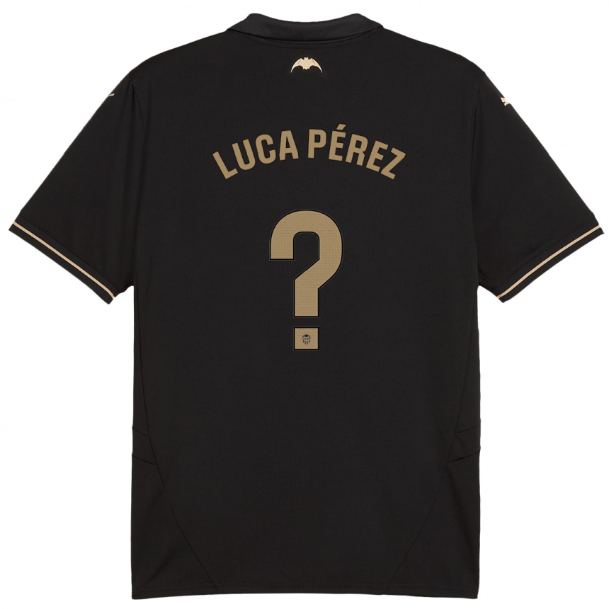 Kids Football Simón Luca Pérez #0 Black Away Jersey 2024/25 T-Shirt Nz