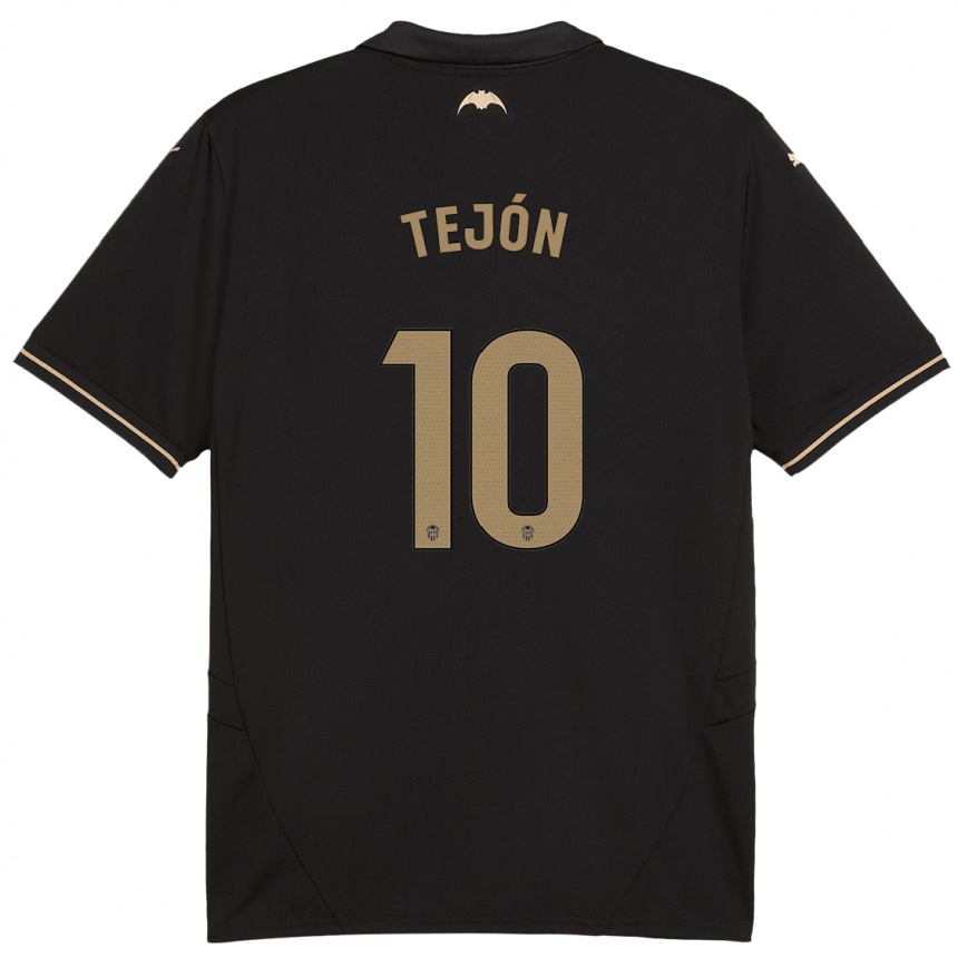 Kids Football Martín Tejón #10 Black Away Jersey 2024/25 T-Shirt Nz