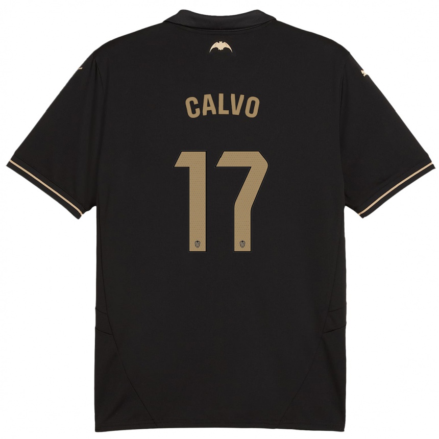 Kids Football Borja Calvo #17 Black Away Jersey 2024/25 T-Shirt Nz