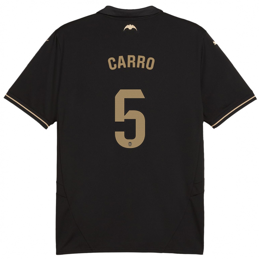 Kids Football Marta Carro #5 Black Away Jersey 2024/25 T-Shirt Nz