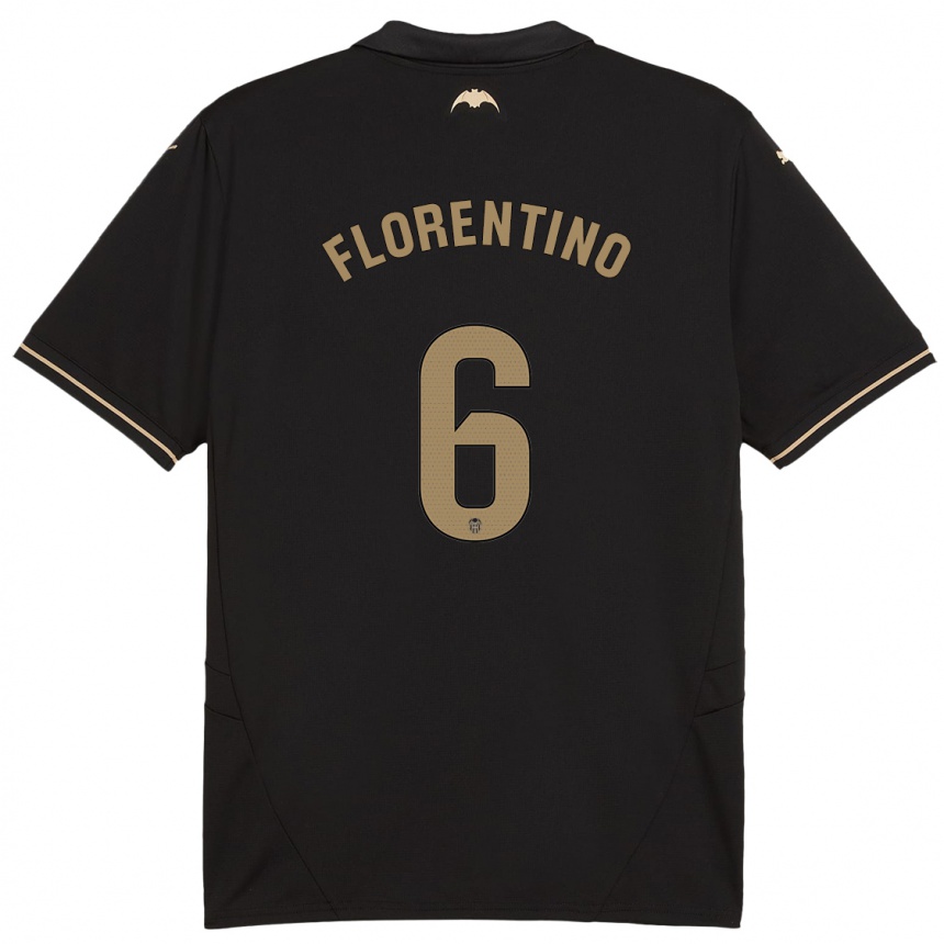 Kids Football Claudia Florentino #6 Black Away Jersey 2024/25 T-Shirt Nz