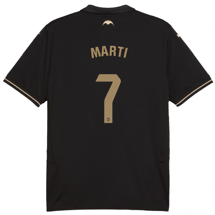 Kids Football Marina Martí #7 Black Away Jersey 2024/25 T-Shirt Nz